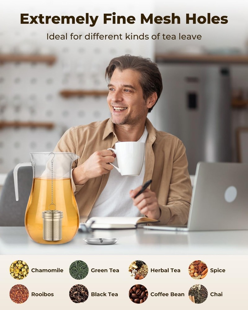 2 Pack Tea Strainers for Loose Tea, Extra Fine Mesh Tea Infusers, 304 Stainless