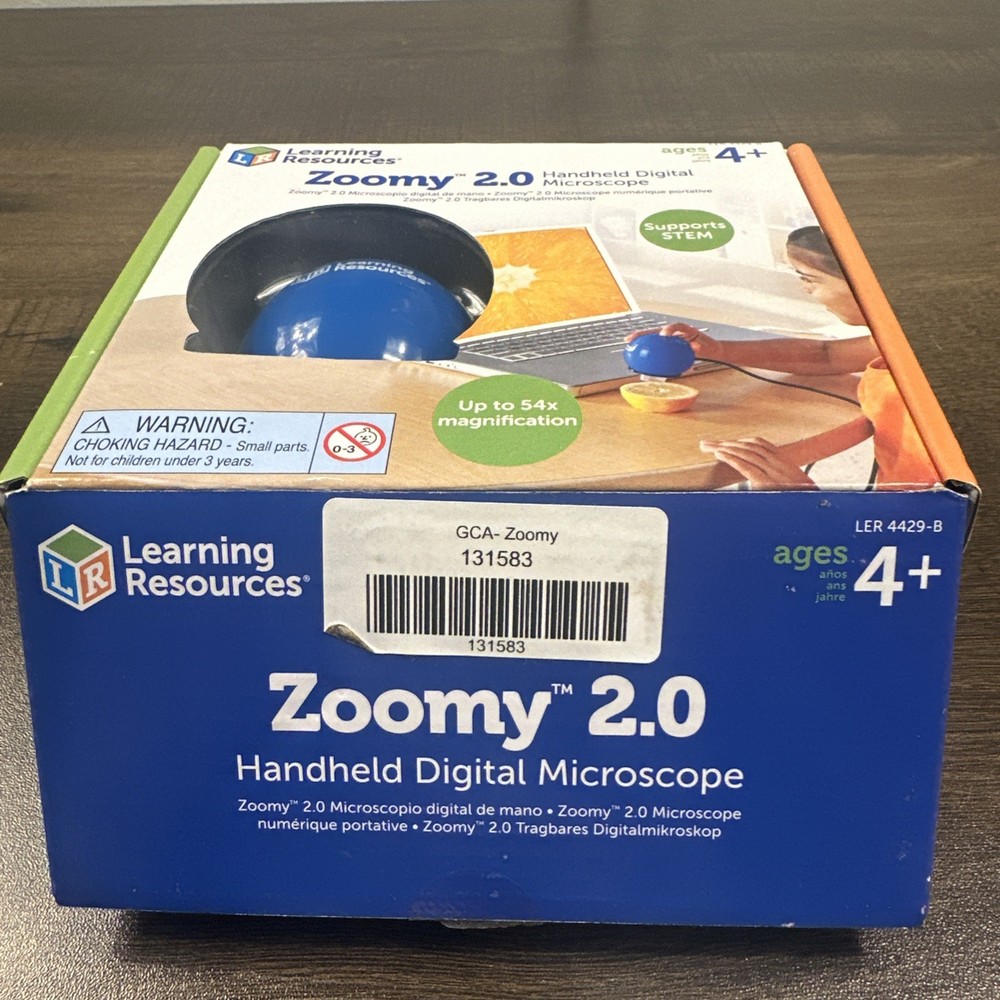 Learning Resources Zoomy 2.0 Handheld Digital Microscope STEM 54X Mag A5