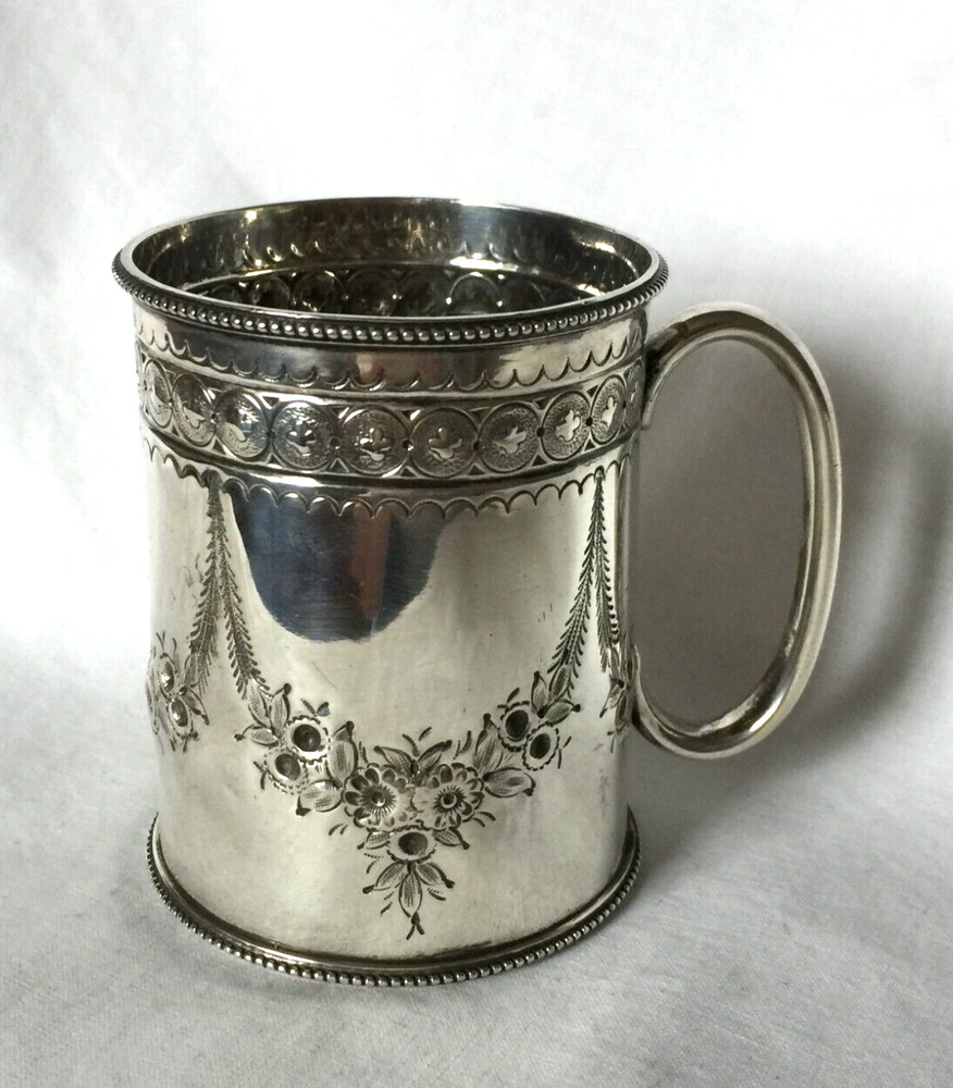 VICTORIAN MUG STERLING SILVER SHEFFIELD 1898