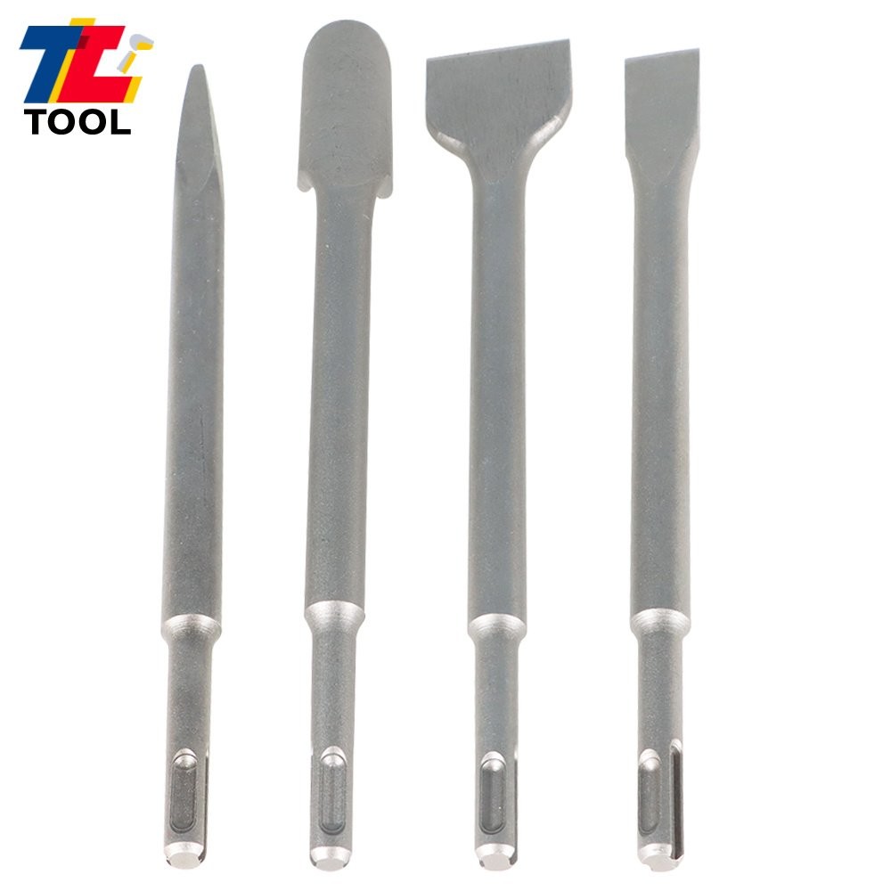4 Pack Durable Flat Chisel Grooving Chisel & Point Chisel SDS Plus Chisel Bits