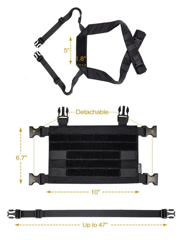 ONETIGRIS ROC Chest Rig Tactical Modular Panel with Removable Shoulder Strap ...