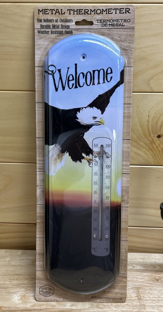 Brand new Metal Thermometer  Welcome Eagle