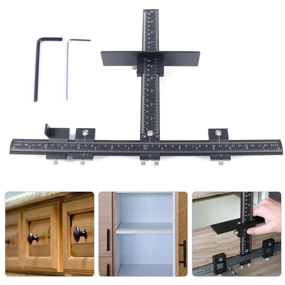 Cabinet Hardware Install Jig Tool Drawer Pull Handle Punch Locator Drill Guide