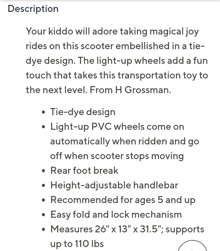 Tie Dye Light Up Scooter New In Box