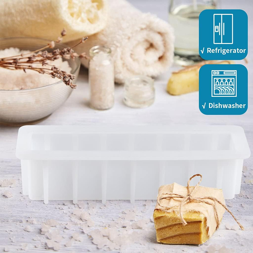 Loaf Soap Mold, 12" Large Rectangular Silicone Mold, Swirl Making Tool for DIY S