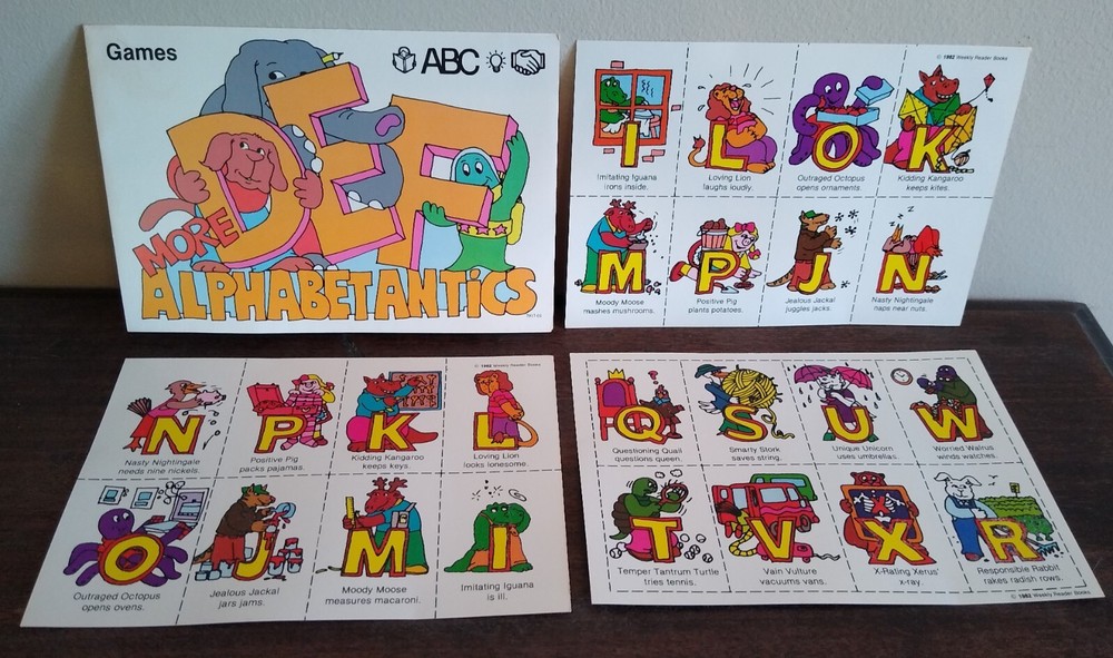 Vintage 1982 Weekly Reader ABC Game, Alphabet Antics, Pre-school Students