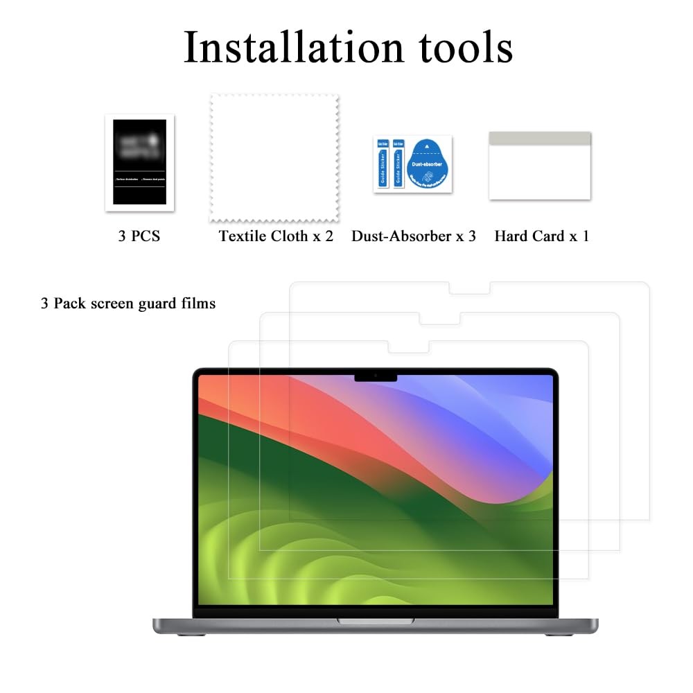 Arisase 3-Pack Anti Glare Matte Screen Protector for MacBook Air Clear
