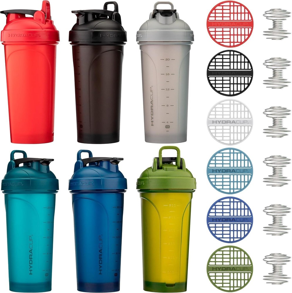 6-Pack PRO Leak-Proof Shaker Bottles - Comfortable Drinking & Measurement