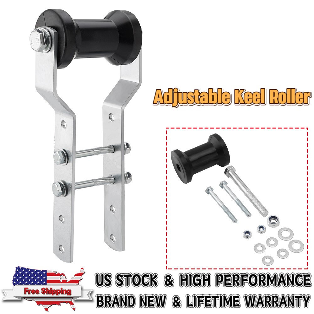 5" Adjustable Rubber Keel Roller with Panel Bracket Assembly for 3" Tongue New