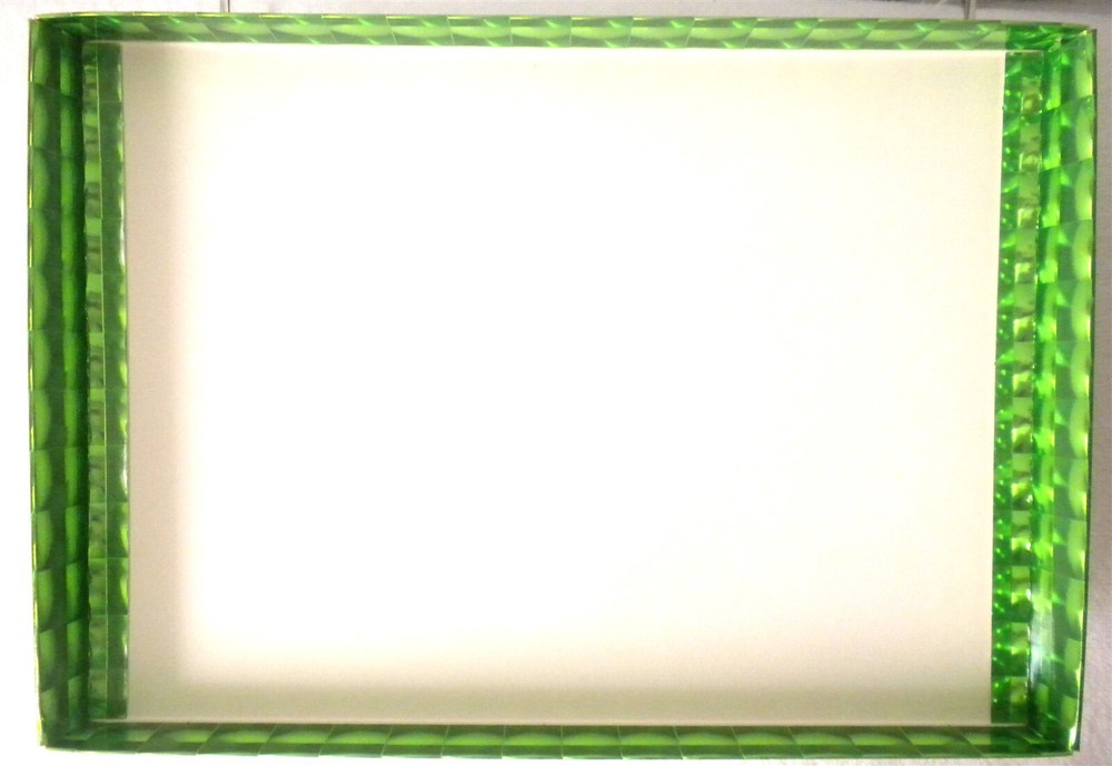BIGGER PRESCRIPTIVES EMPTY PRETTY SHINY 3D GREEN GIFT KEEPSAKE BOX 13" X9" X2.5"