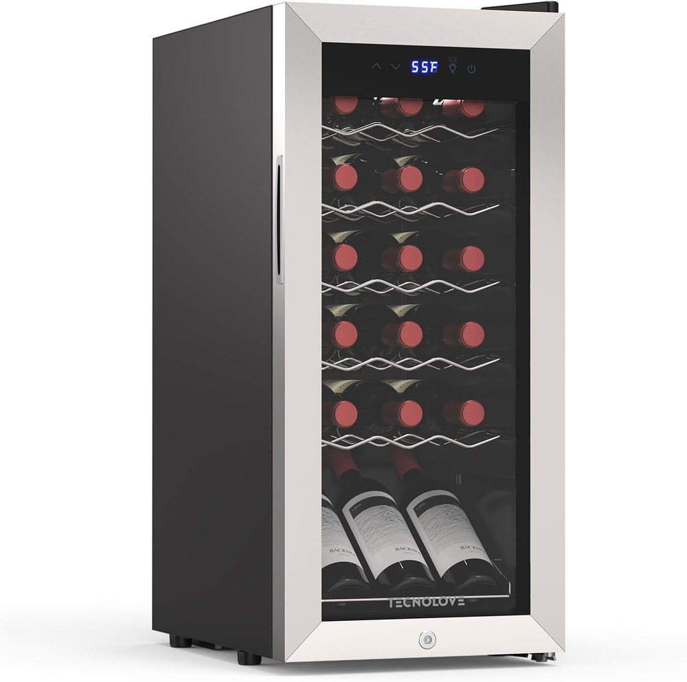 18 Bottle Wine Cooler Compressor Refrigerator Cellar Fridge,Freestanding,41-68℉,
