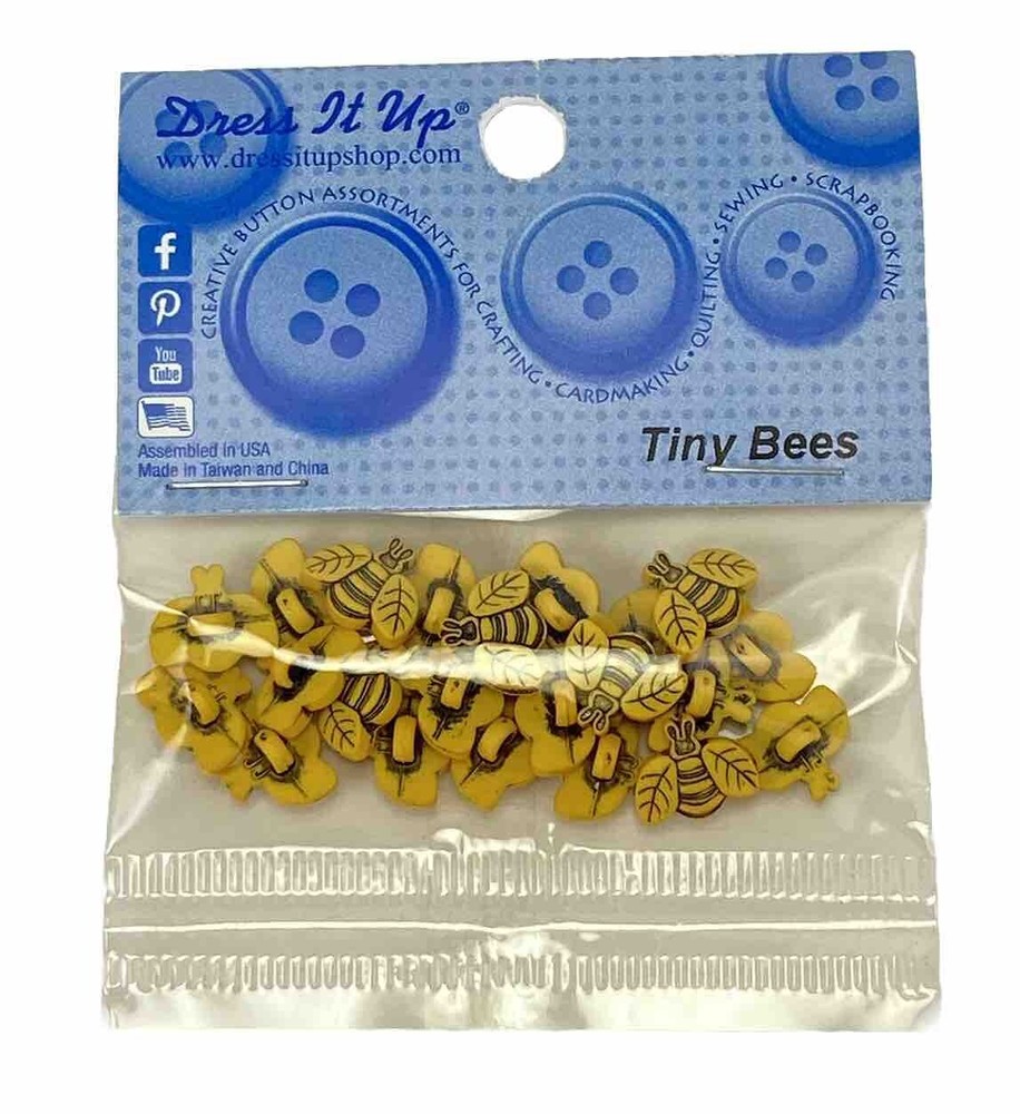 Dress It Up Buttons - Tiny Bees 20pcs 1858