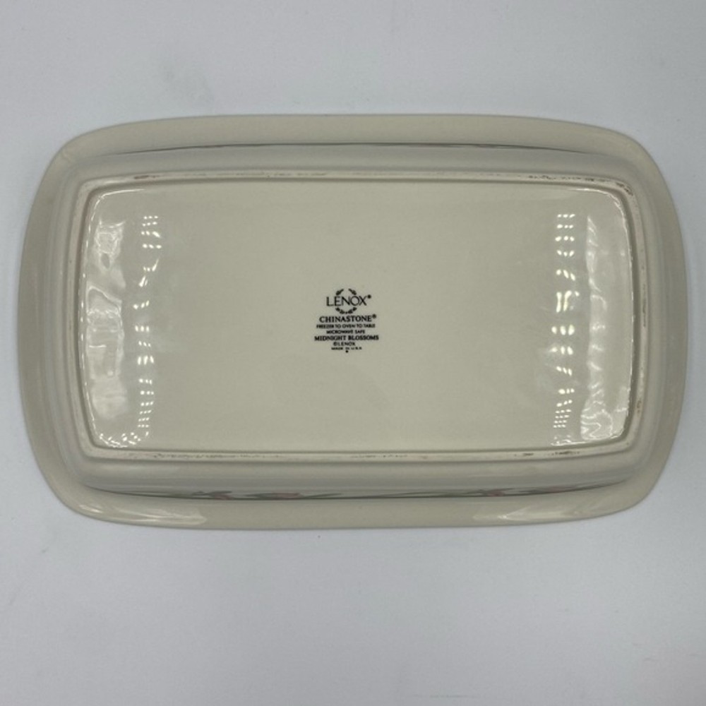 Vintage Lenox Chinaware Discontinued Midnight Blossoms 13" Rectangular Baker