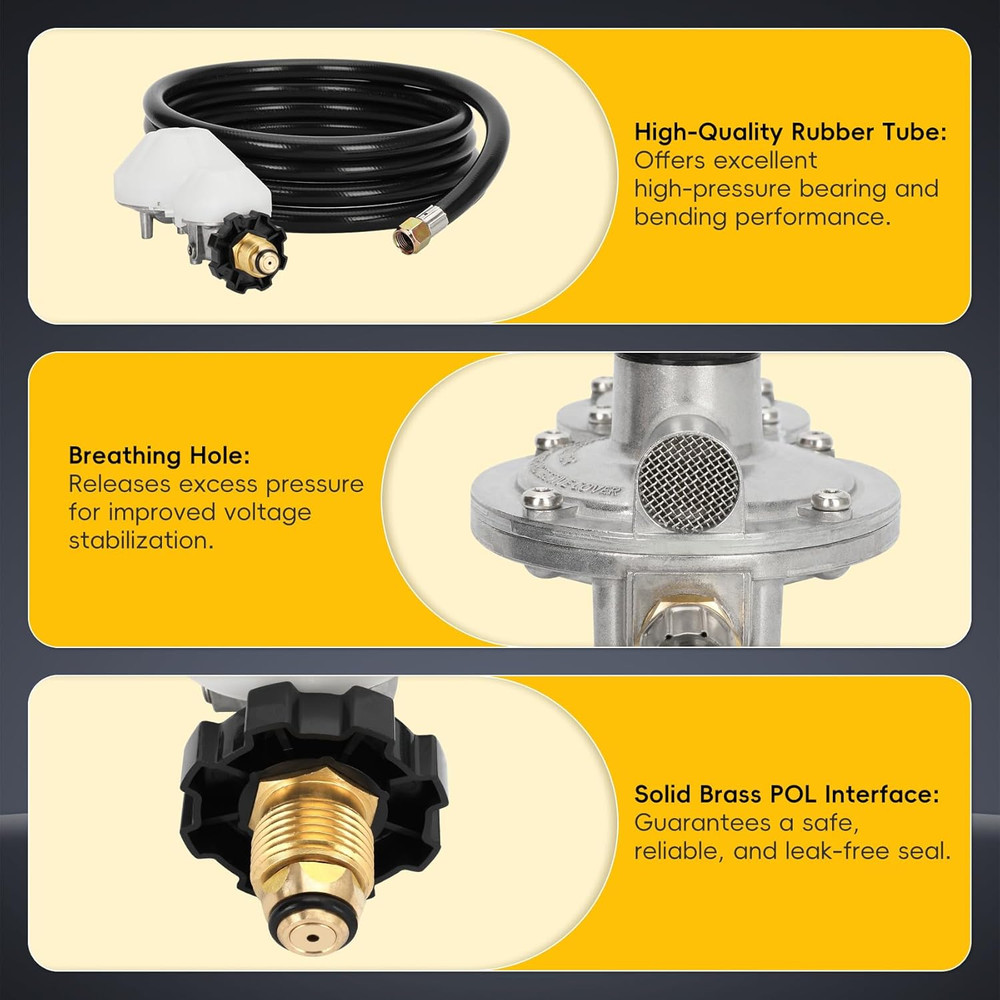 12 FT F273684 Propane Hose with Regulator Compatible with Mr Heater F273684 Budd