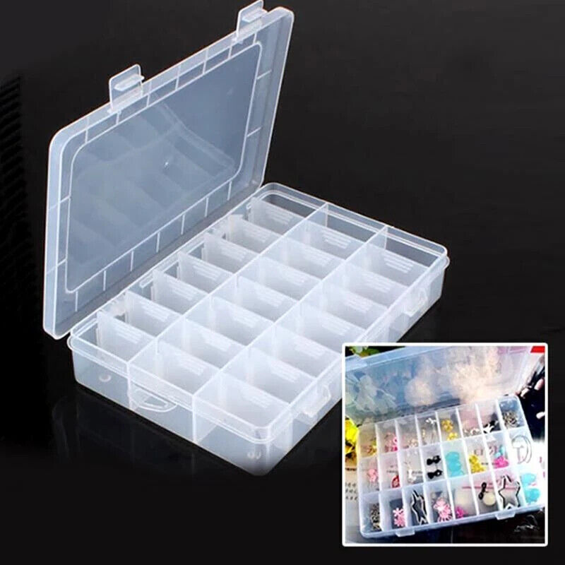 3 Pack 36 Grids Clear Plastic Organizer Storage Box Container Craft Adjustable