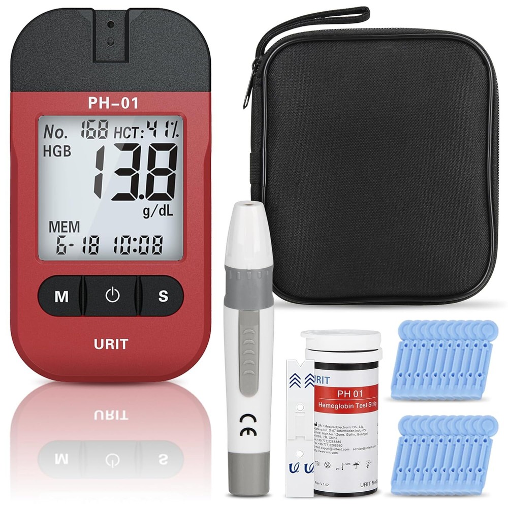 URIT Hemoglobin Analyzer Fast HB Testing Kit with 75 Test Strips