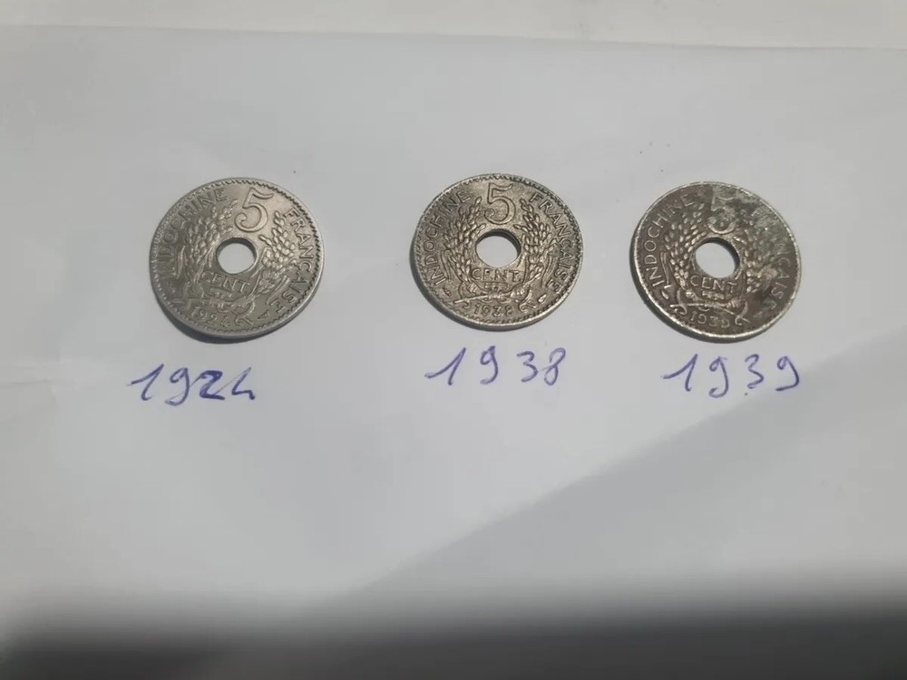 FRENCH INDONESIA 5 CENT COIN LOT