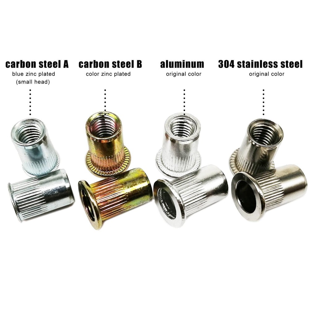 M3 M4 M5 M6 M8 M10M12 Flat Head Threaded Binding Rivet Nut Insert Rivnut Nutsert