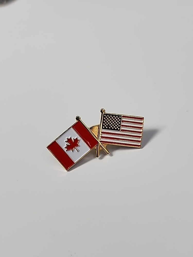 USA Canada Friendship Flags Lapel Pin *