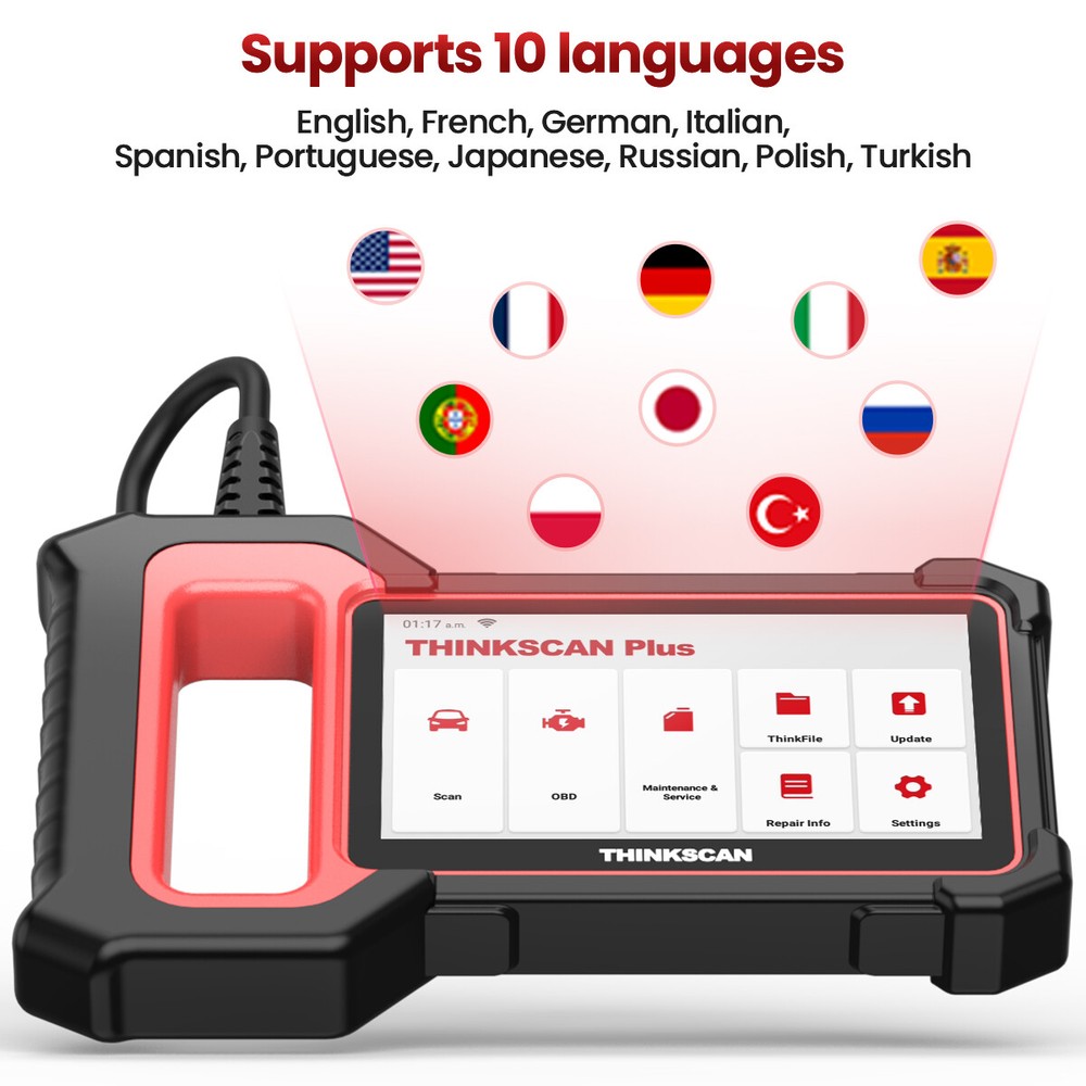Thinkscan Plus S7 Car OBD2 Scanner Auto Diagnostic Tool ABS SRS BCM TPMS AC IC