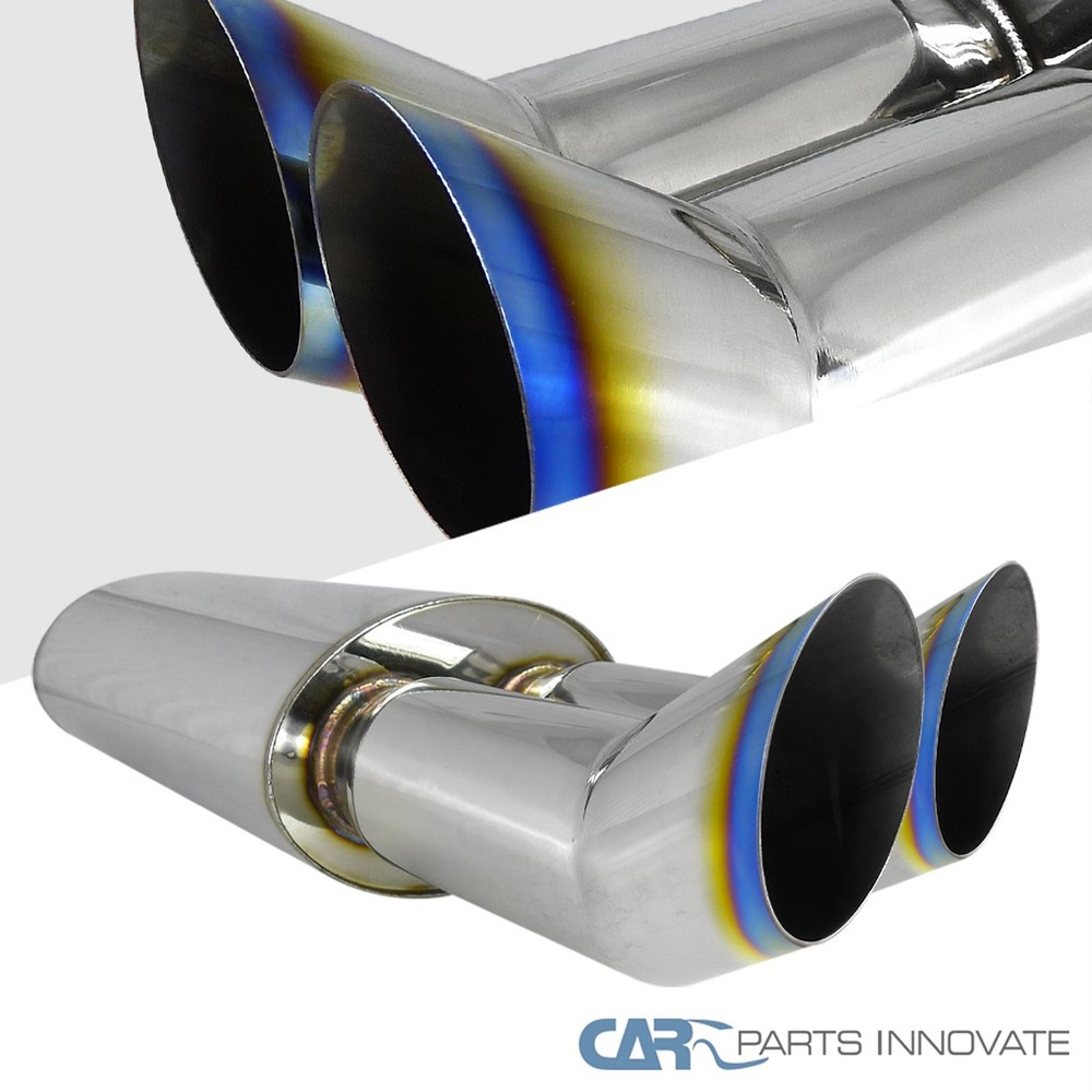 Dual Slant Burn Tip DTM Style Weld On Exhaust Muffler BMW E36 E46 E90 E39 E60