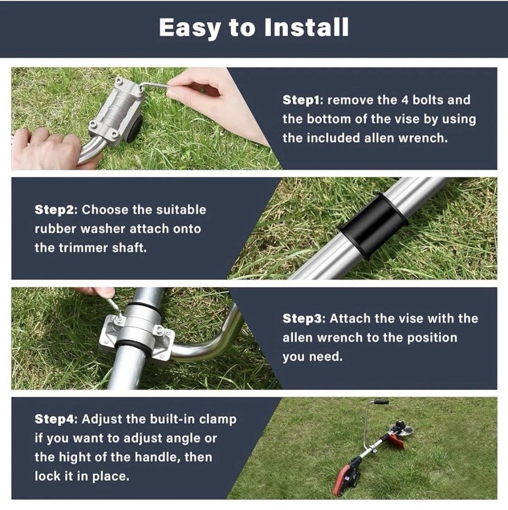 Ergonomic String Trimmer Grip, Weed Eater Handle Extension with Bracket Clamp