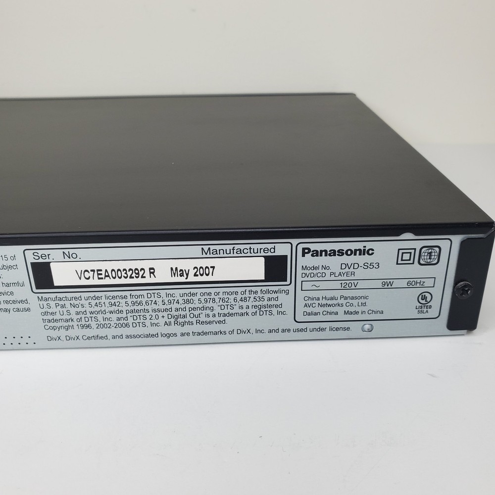 Panasonic DVD-S53 HDMI DVD CD No Remote Tested Working