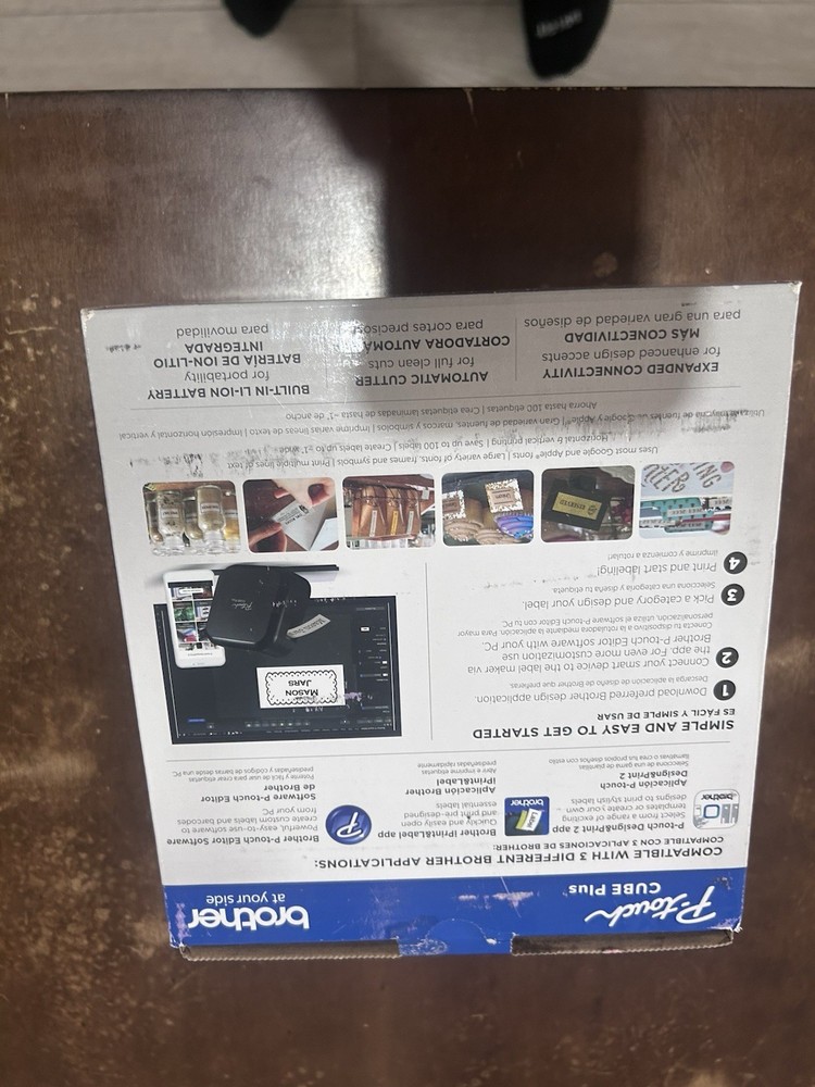 Brother P-Touch Cube Plus Label Maker Printer Bluetooth 5x5x2.6" Open Box