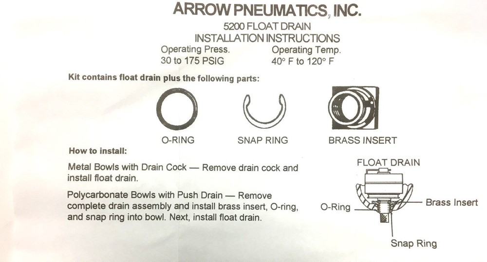 GRAINGER 21U864 INTERNAL DRAIN KIT