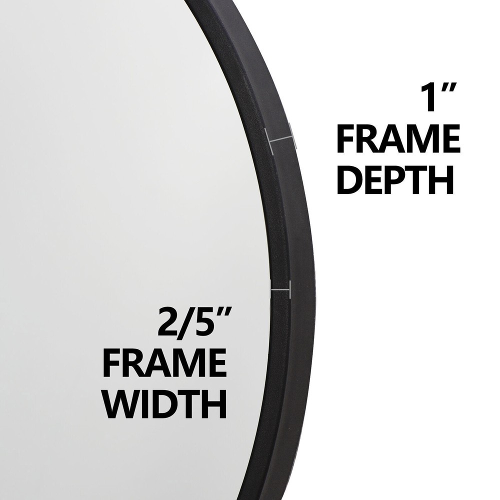 Round/Rectangular Wall Mirror Black Metal Frame For Home and Bathroom Wall Decor