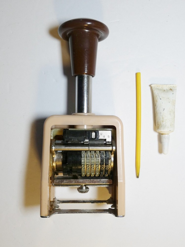 Carters Automatic Numbering Machine Model 106 Vintage Printing Ink Stamp 6 digit