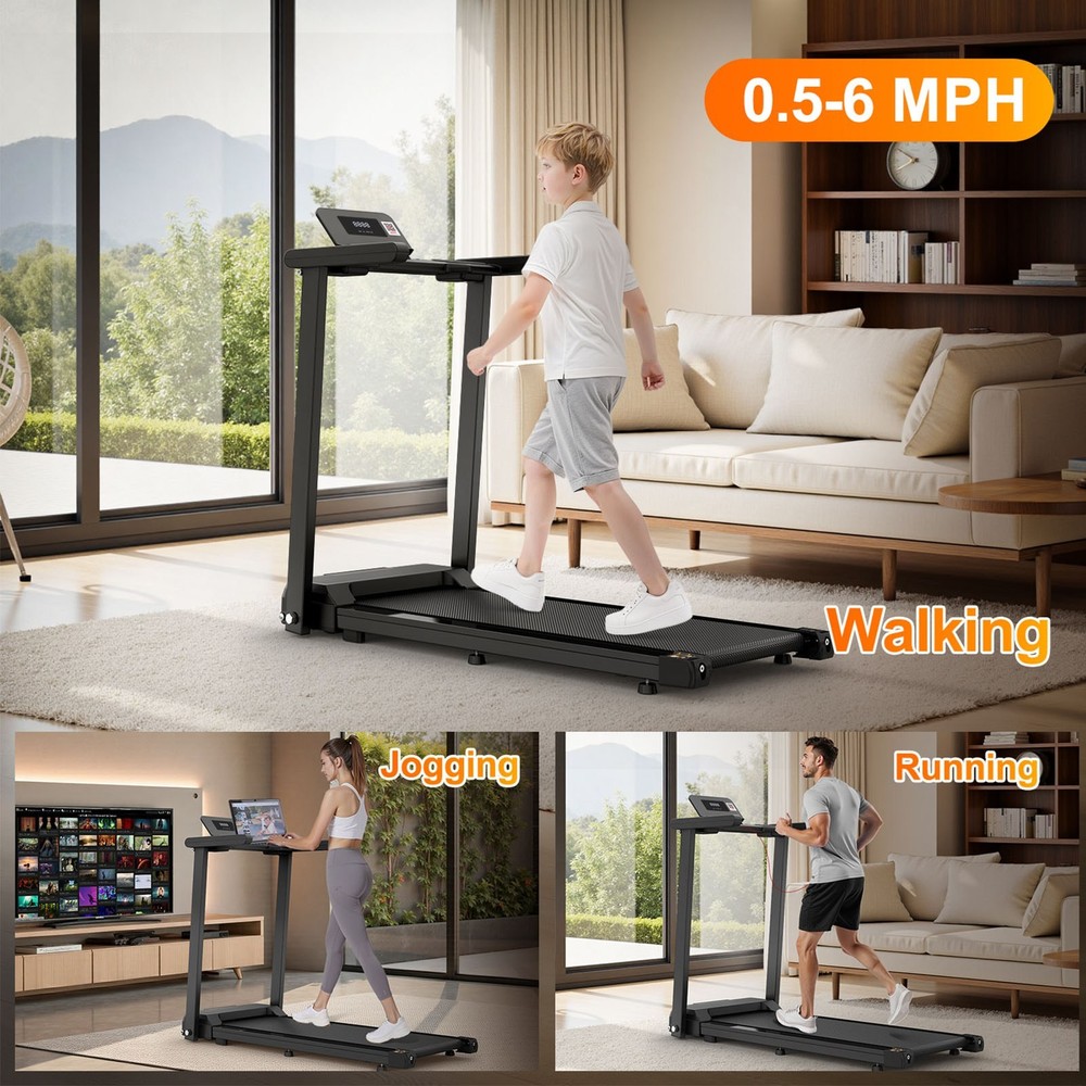LCD Display Treadmill Foldable Treadmill with Handle 2.5 Electric Treadmill