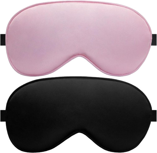 Silk Sleep Mask – 2 Pack Silk Eye Mask for Sleeping, Adjustable Strap, 100% Blac