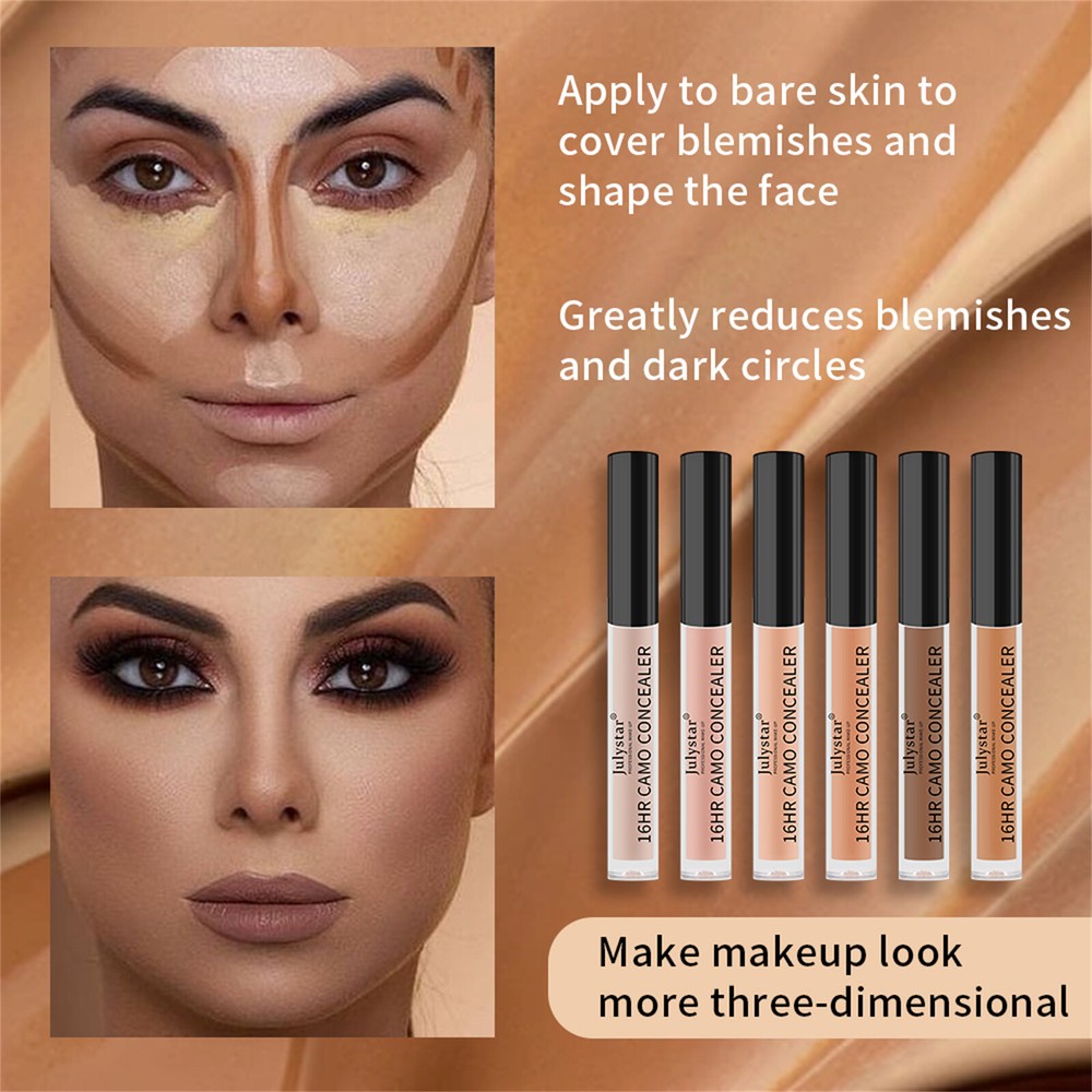 6pcs Liquid Full Coverage Concealer Makeup Dark Circles Acne Blemish Corrector