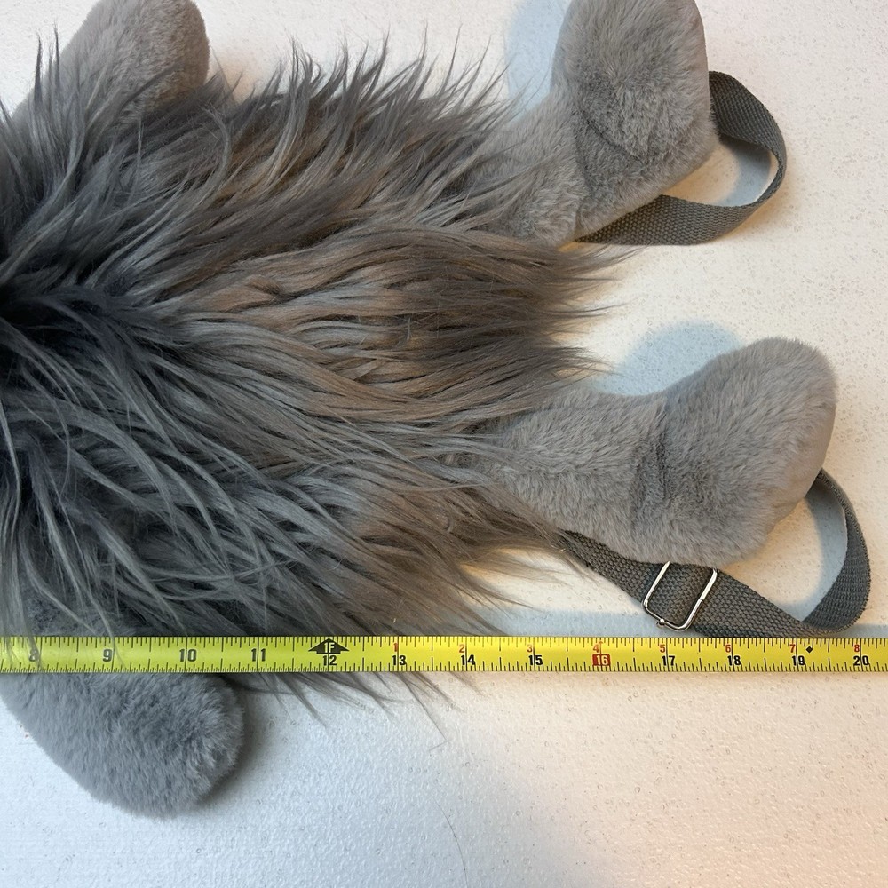 Mudpie Gray Plush Elephant Backpack Adjustable Strap