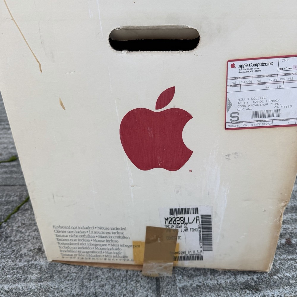 Apple Macintosh SE Original Box Vintage Computer Packaging Only EMPTY Display