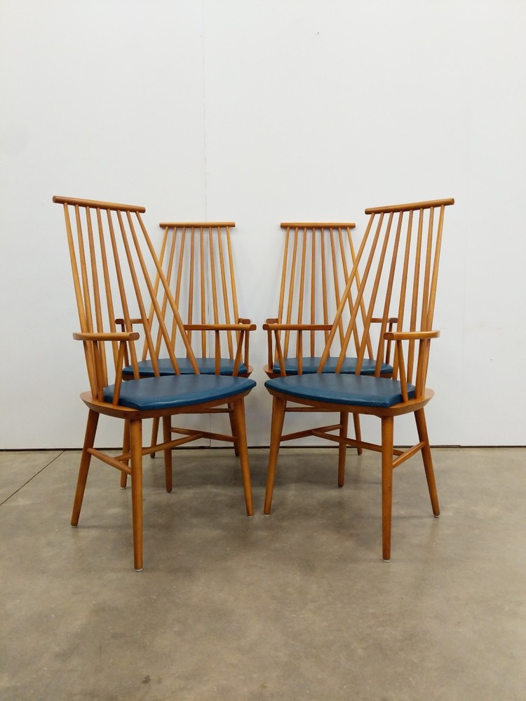 Set of 4 Vintage Danish Modern Armchairs