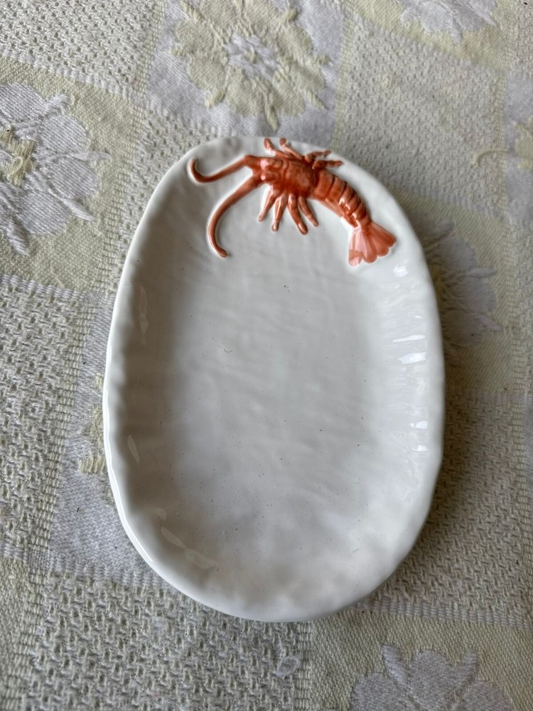 Ceramic Shrimp Dish, Unique Design, Good Condition