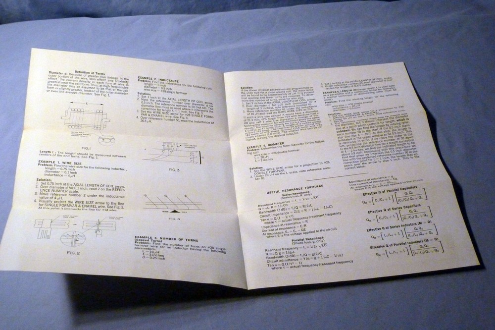 Boonton Electronics Resonance Slide Rule with Instructions