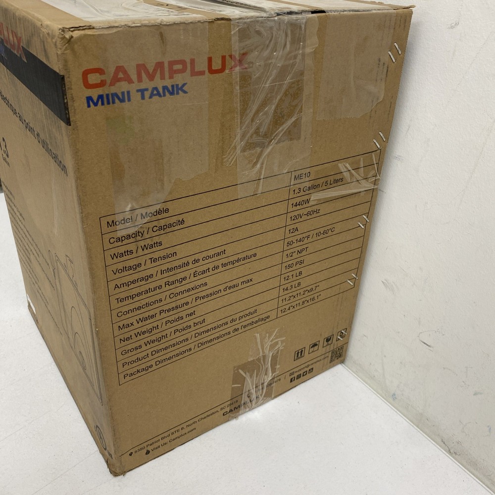 Camplux Electric Mini-Tank Water Heater Instant Hot Water Under Sink RV Workshop