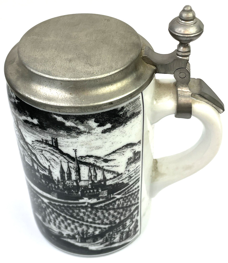 Porcelain Beer Mug with Tin Lid