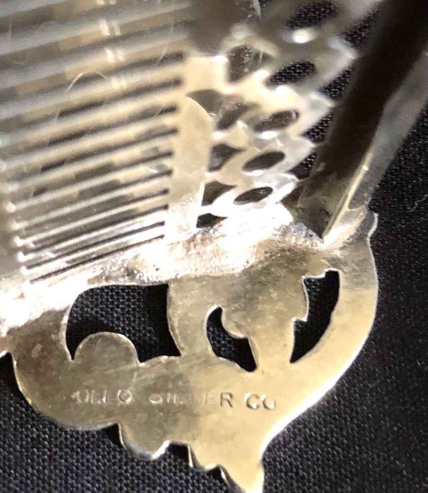 Hallmarked Silver Plate Sugar Cube Server With Tongs