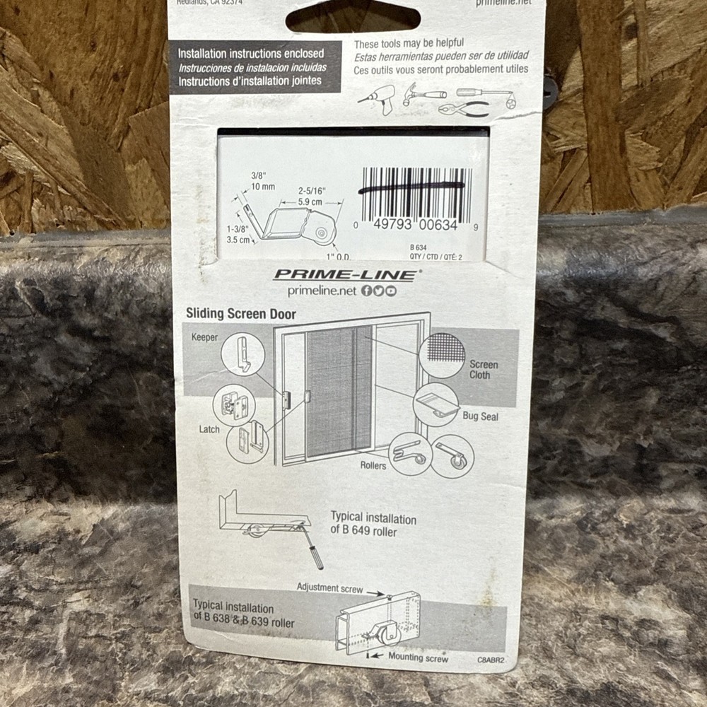 1 In. Polyethylene Roller, Sliding Screen Door Rocker Style Spring (2-pack)
