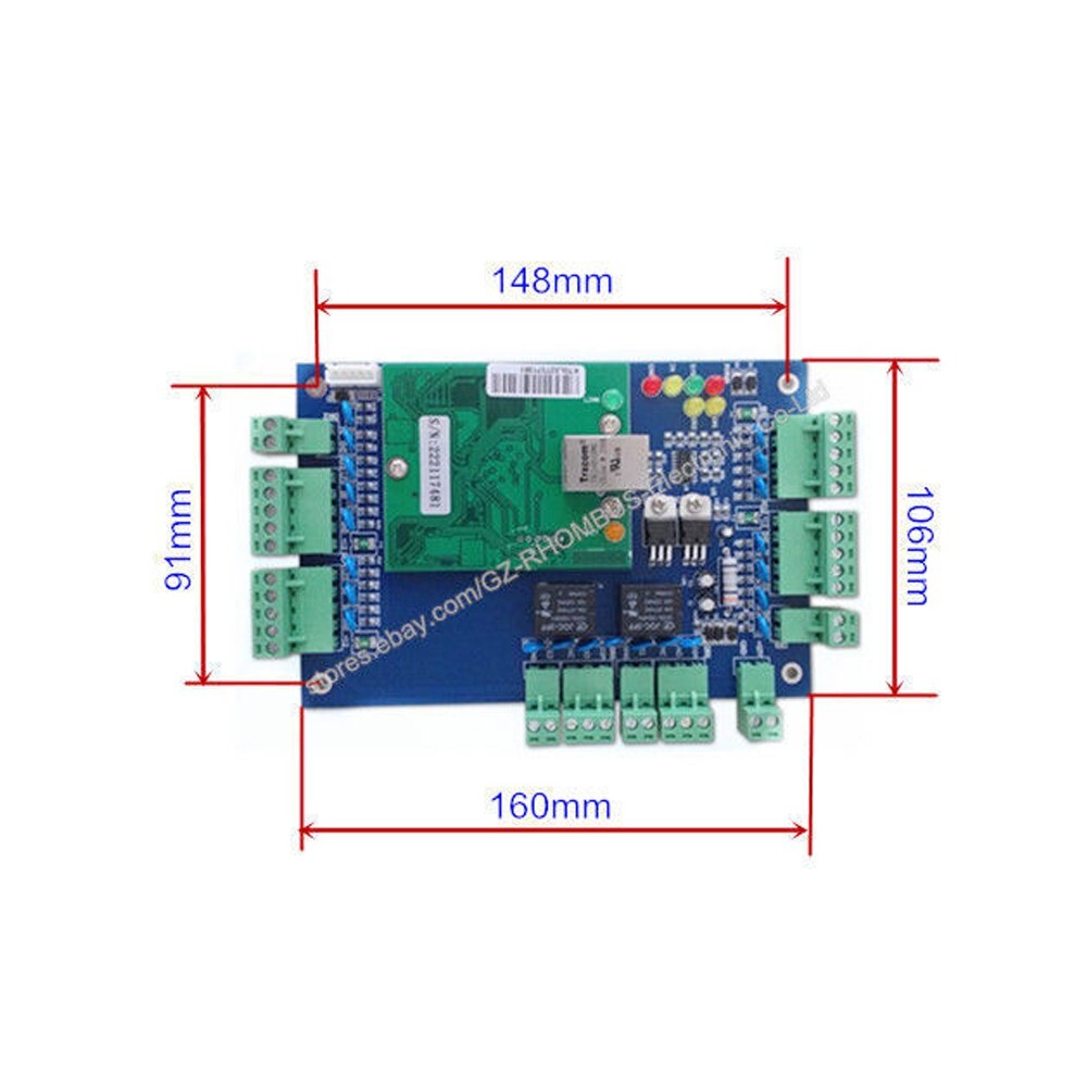 TCP/IP 2 Door Browser Server B/S iOS Android Apple App Access Controller w/Power