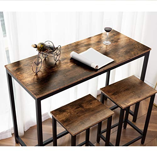 Bar Table, 47.2” Rectangular Pub Table, Dining Table for Living Room, Dining