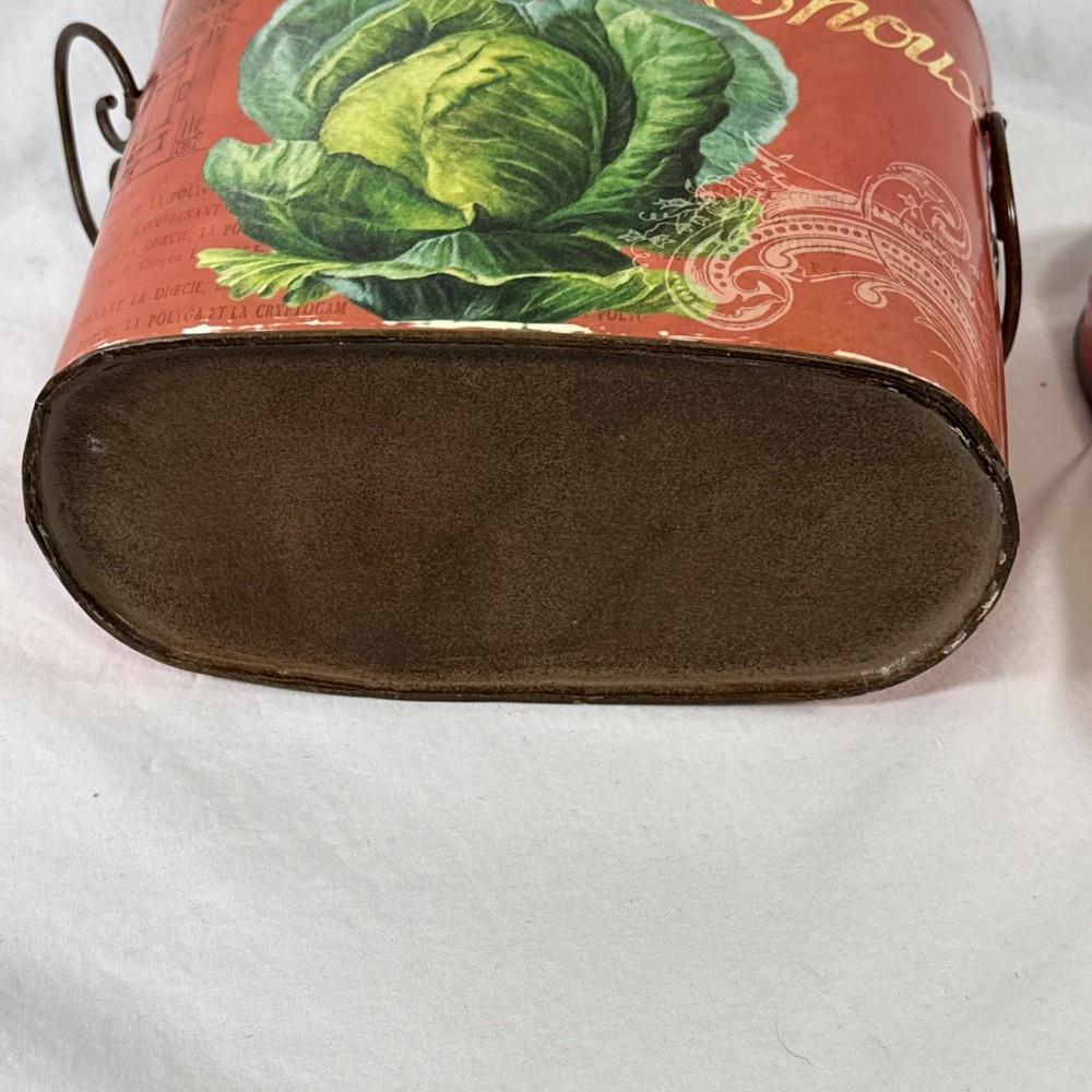 Oval Shaped Vegetable Nesting Tins Lot Of (3)