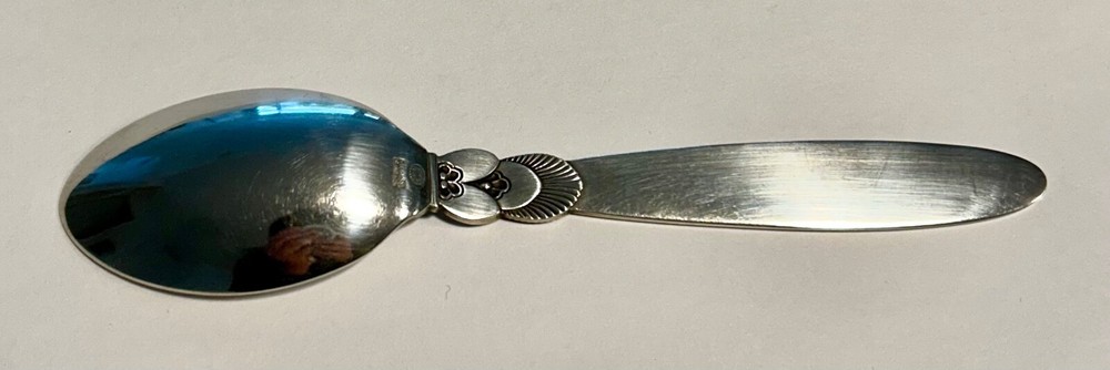 Vintage Georg Jensen, Denmark Cactus Pattern Sterling Silver Teaspoon