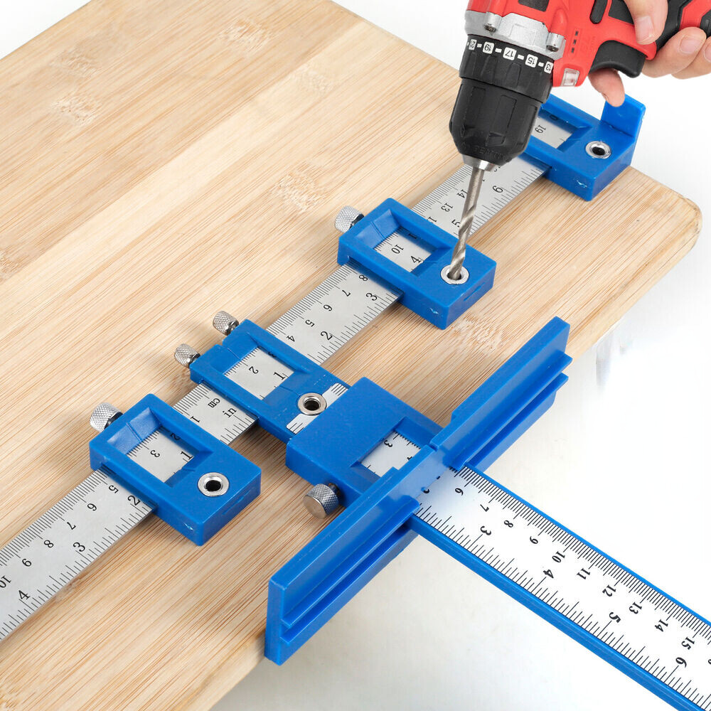 Cabinet Hardware Jig Adjustable Punch Locator Handle Template Tools Drill Guide
