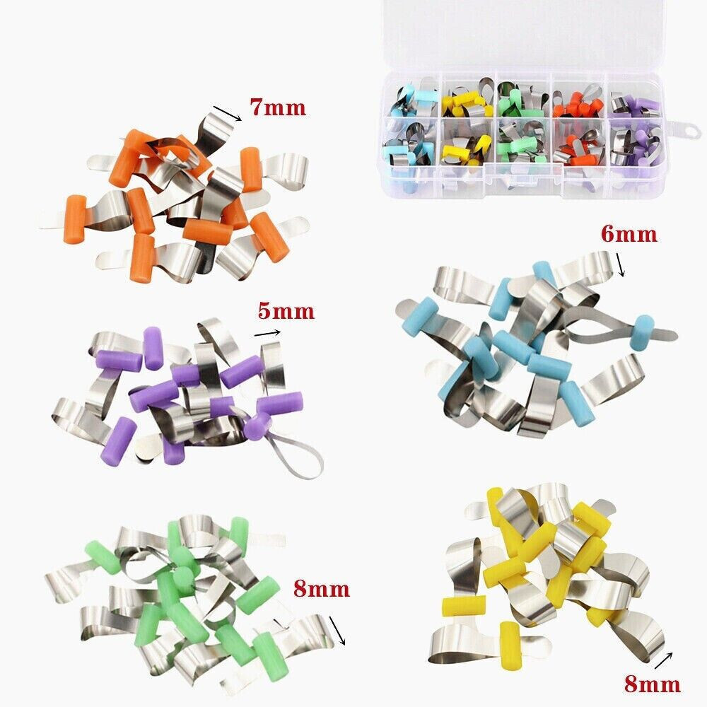 50 Pcs/Box Dental Polyester Matrix Bands Sectional Contoured Locker Retainerless