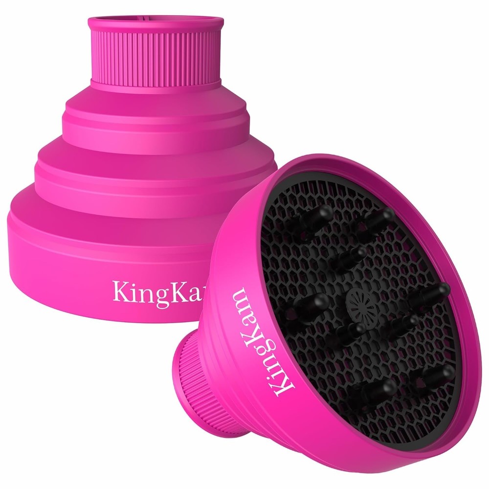 Collapsible Pink Silicone Hair Dryer Diffuser – Travel-Friendly & Quick Drying